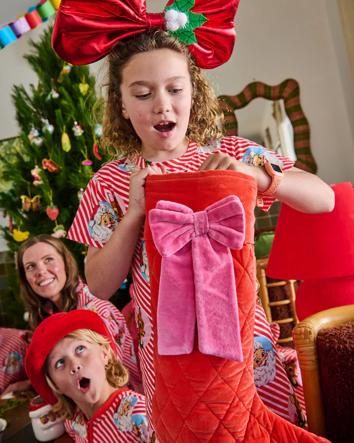 Christmas Bow Velvet Stocking | Kip & Co