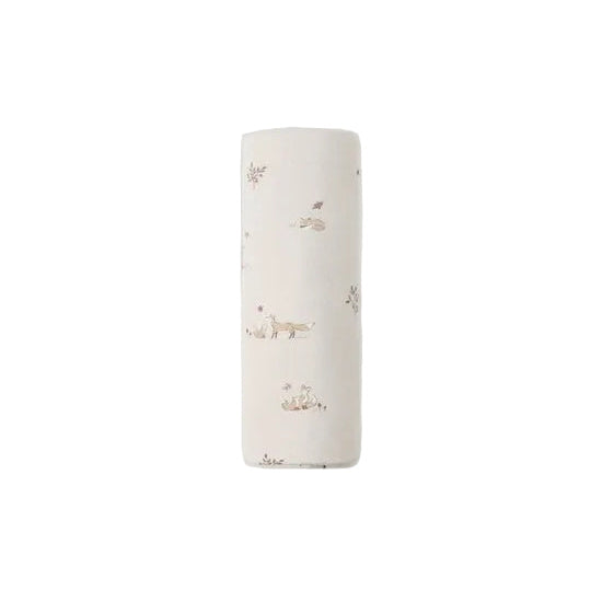 Swaddle Fox Land - Parchment | Quincy Mae