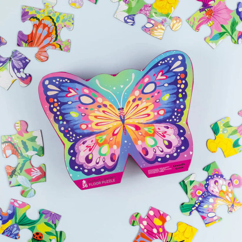 36 Piece Foil Puzzle Butterfly Garden | Crocodile Creek