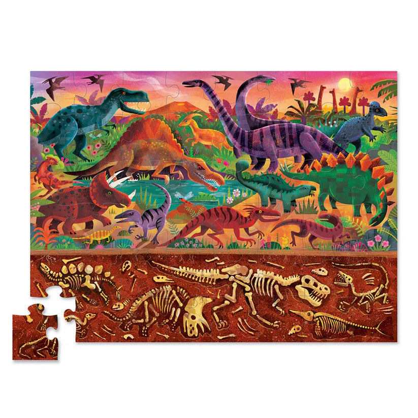 48 Piece Puzzle - Above & Below Dinosaur World | Crocodile Creek