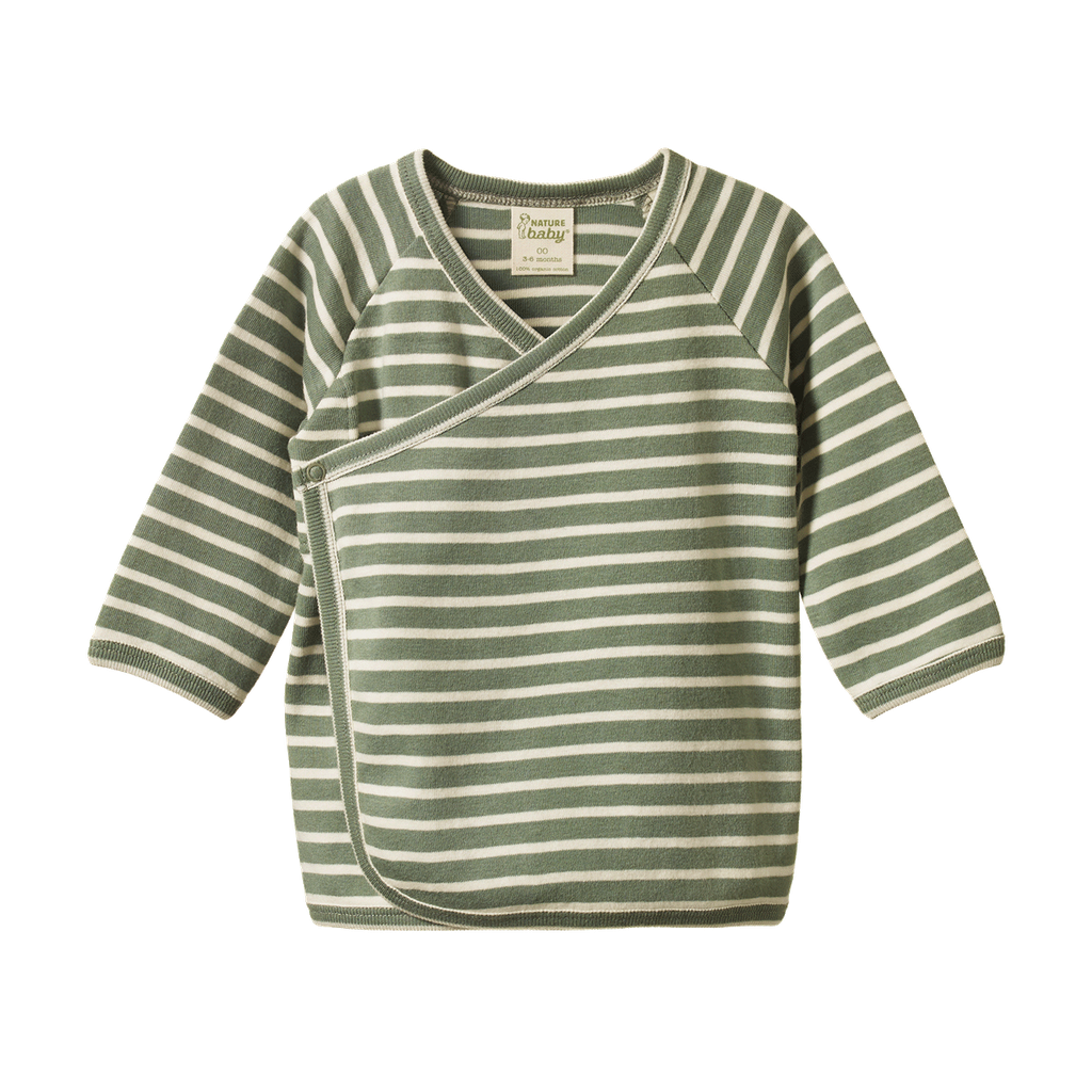 KIMONO JACKET - Nettle Twin Stripe | Nature Baby