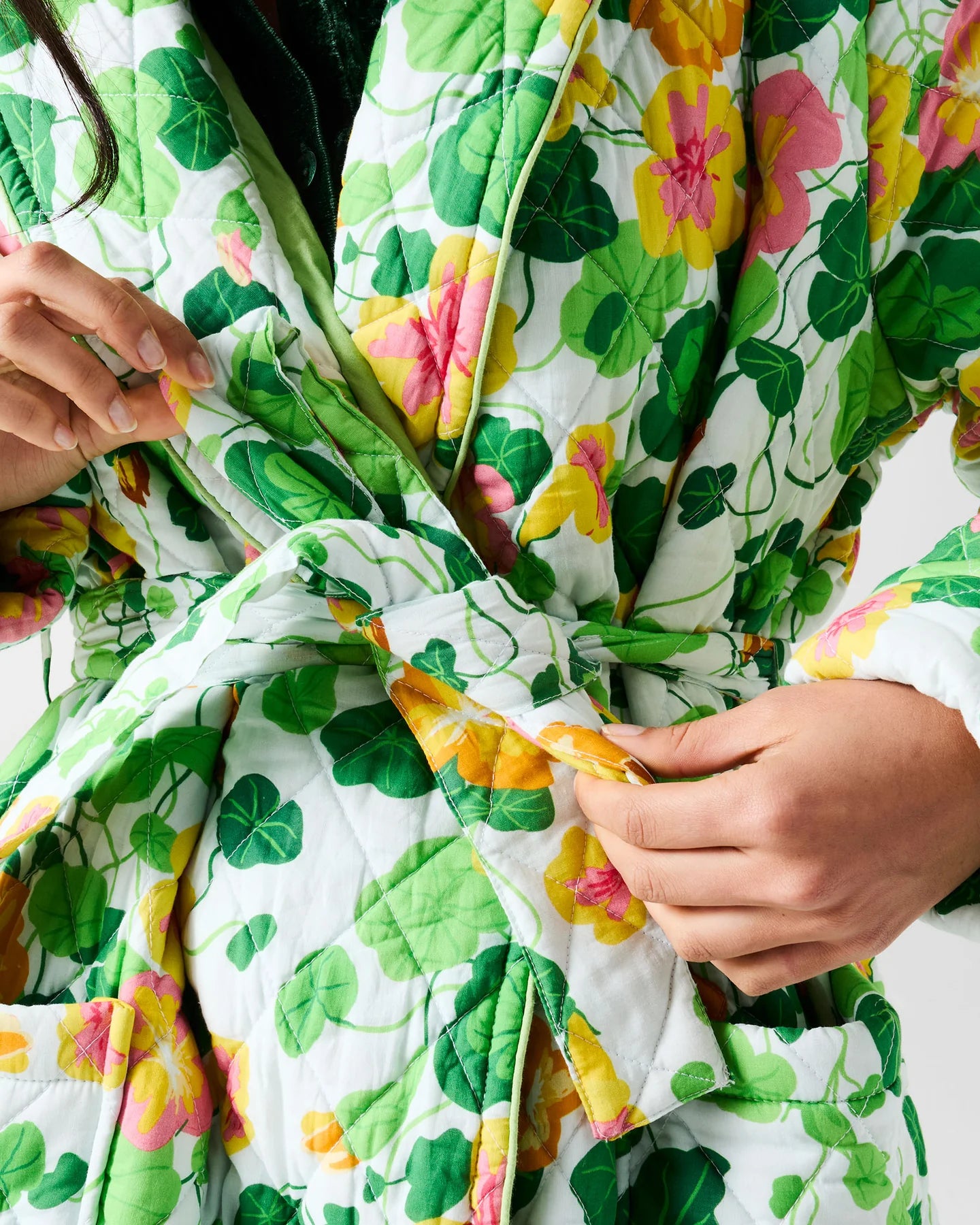 Nasturtium Quilted Cotton Robe | Kip & Co