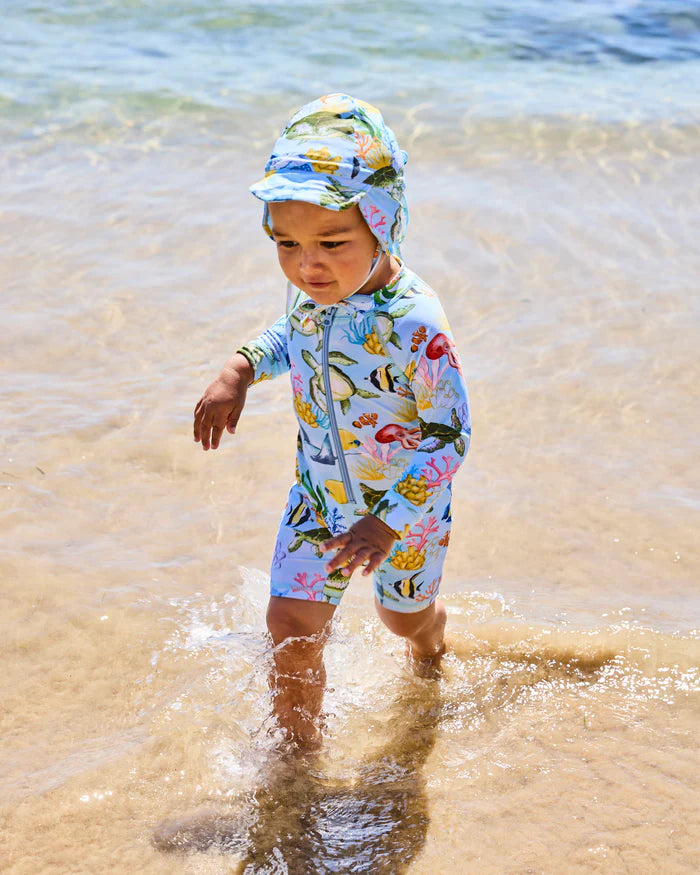 Reef Life Baby Long Sleeve Zip Bathers | Kip & Co