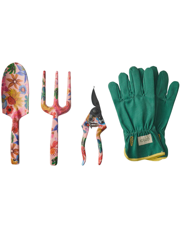 Wild Flowers In Bloom Garden Tools and Gloves Set | Kip & Co