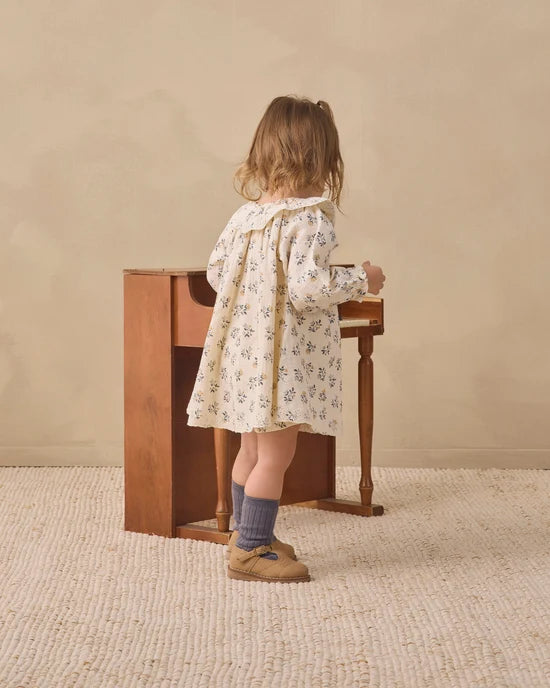 Long Sleeve Isla Dress French Floral - Natural | Quincy Mae
