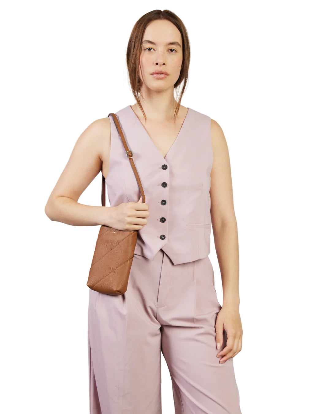 Maggie Crossbody | Tan Bias | Saben