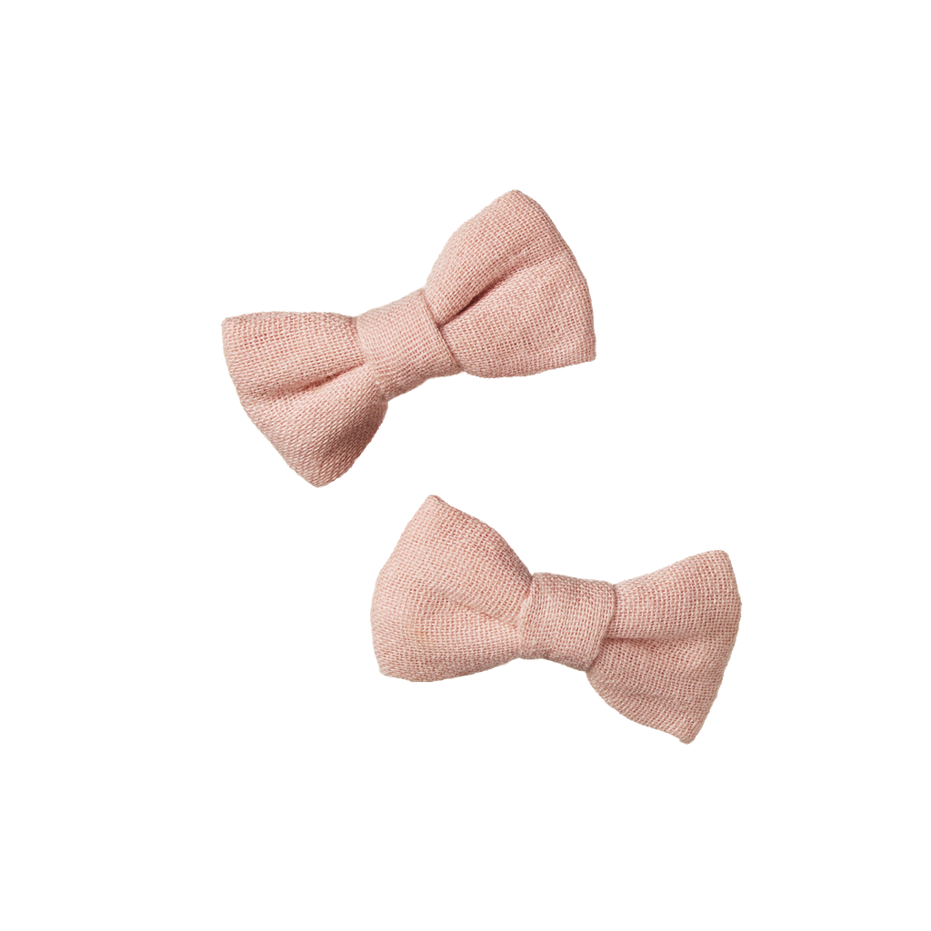 Bow Hair Clips 2Pc - Rose Dust | Nature Baby