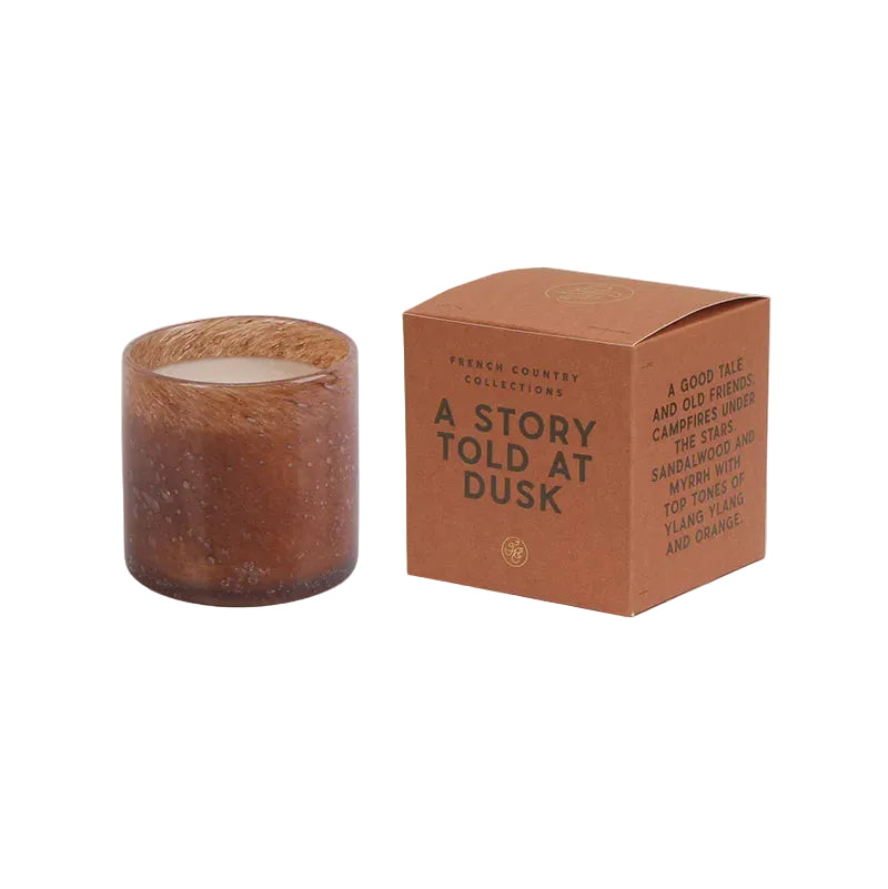 A Story Told at Dusk Glass Candle | French Country