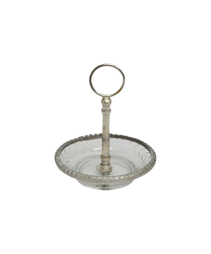Cut Glass Ring Dish With Handle | French Country