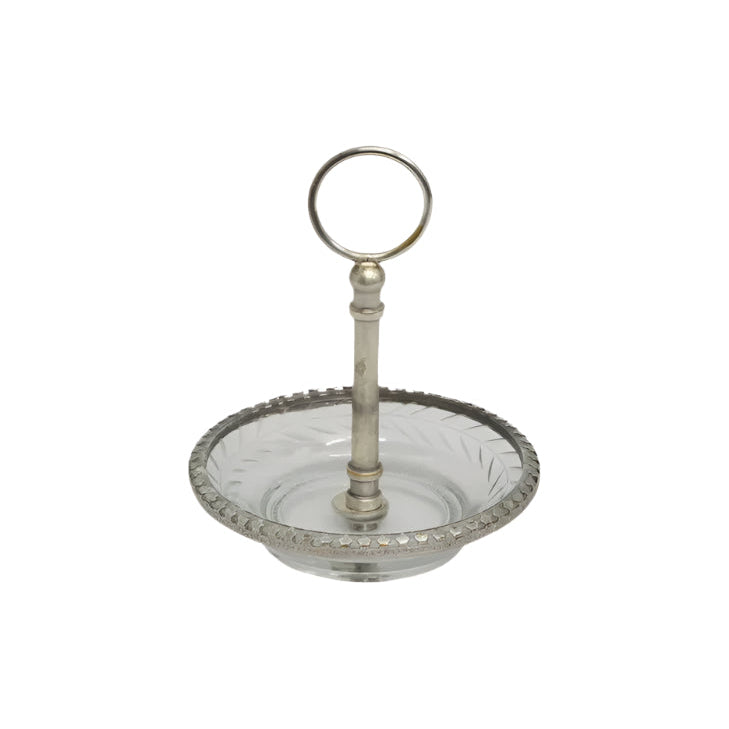 Cut Glass Ring Dish With Handle | French Country