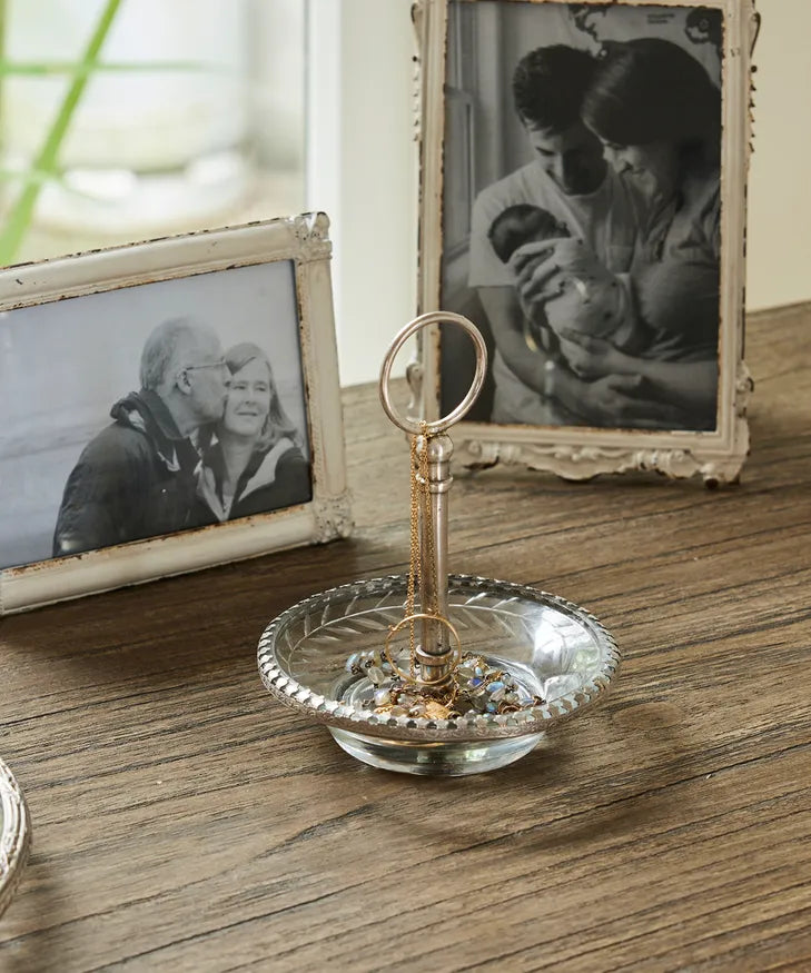 Cut Glass Ring Dish With Handle | French Country