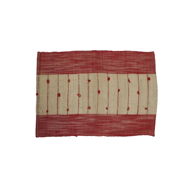 Ramie Natural and Red Placemat | French Country