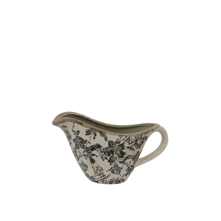 Black Floral Bowl Jug | French Country