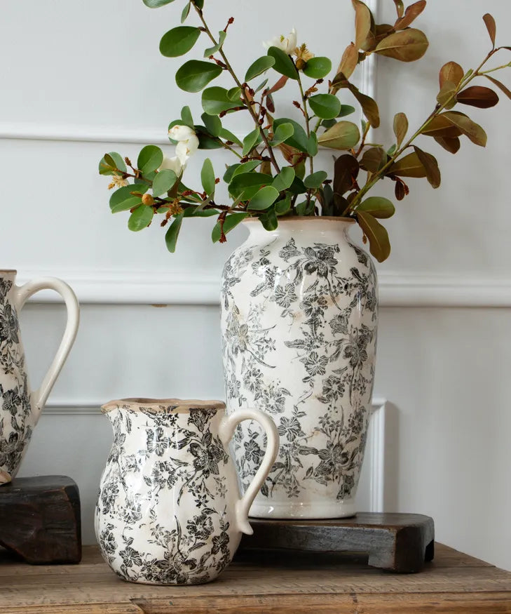 Black Floral Vase Large | French Country