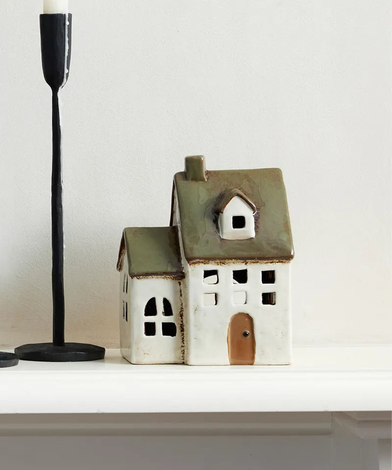 Alsace Tea Light Chapel Olive Green | French Country