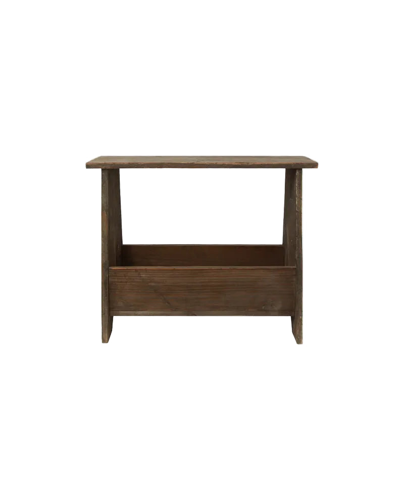 Rustic Magazine Holder Stool | French Country