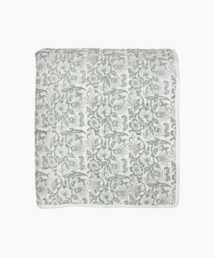 Athena Handblock Blue Coverlet Large | French Country