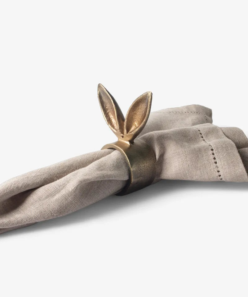 Rabbit Ears Napkin Ring - Antique Brass | French Country