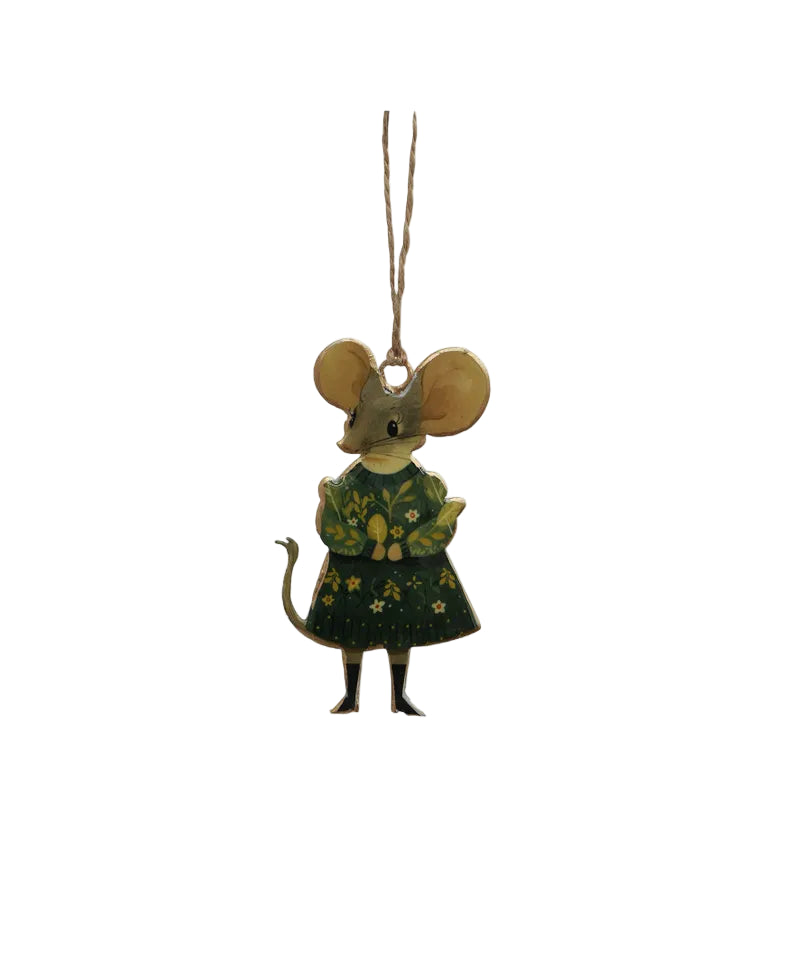 Edna Forest Green Hanging Mouse | French Country