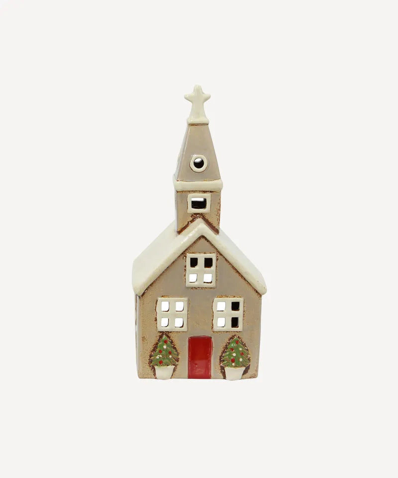 Alsace Tea Light Church Christmas Stone | French Country