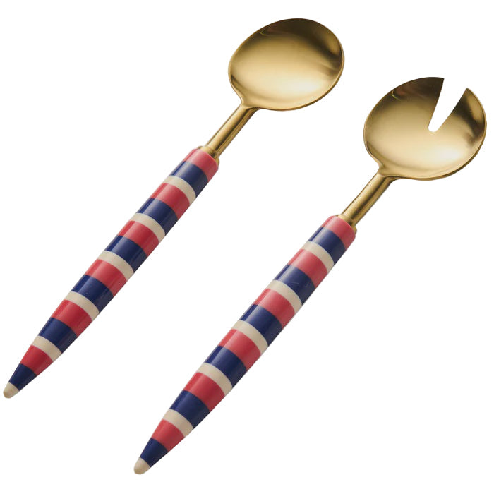 Crete Stripe Brasserie Salad Servers | Kip & Co