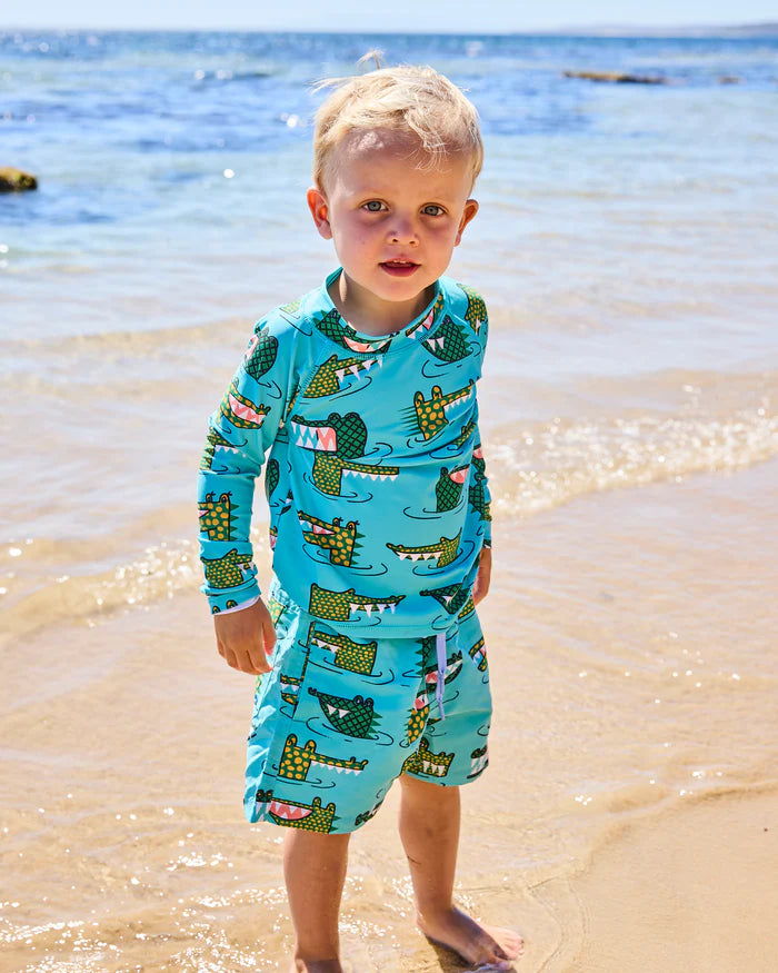 Crocodile Rock Green Rash Vest | Kip & Co