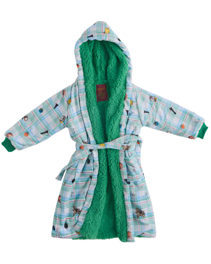 Kip&Co x Eleventh Hour Snookered Tartan Kuddle Kids Robe | Kip & Co