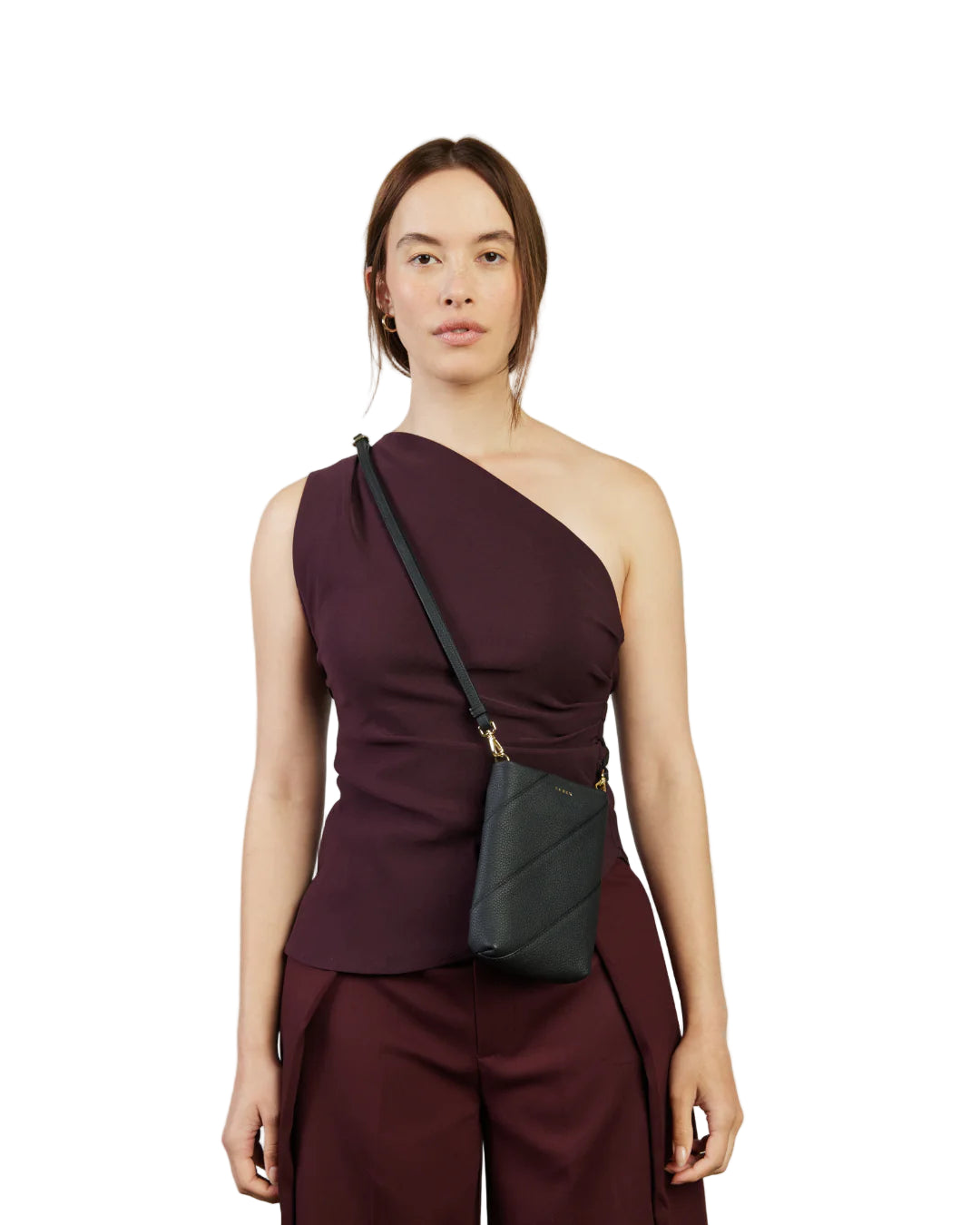 Maggie Crossbody | Black Bias | Saben
