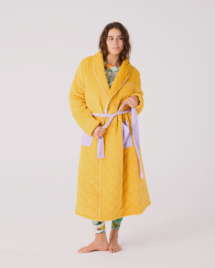 Lavender Honey Quilted Velvet Robe | Kip & Co