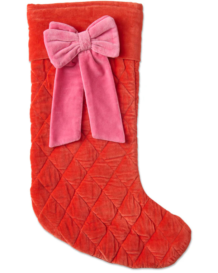 Christmas Bow Velvet Stocking | Kip & Co