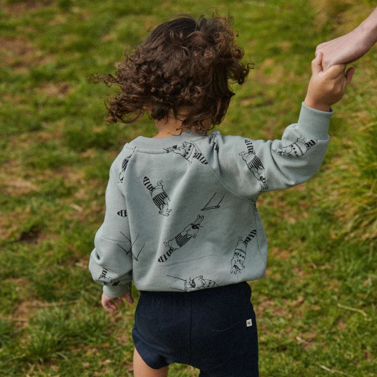 EMERSON SWEATER - Raccoon Rhapsody Print | Nature Baby