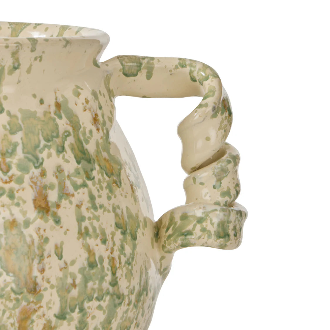 Ellio Vase Reactive Glaze Green & Cream | Society Home