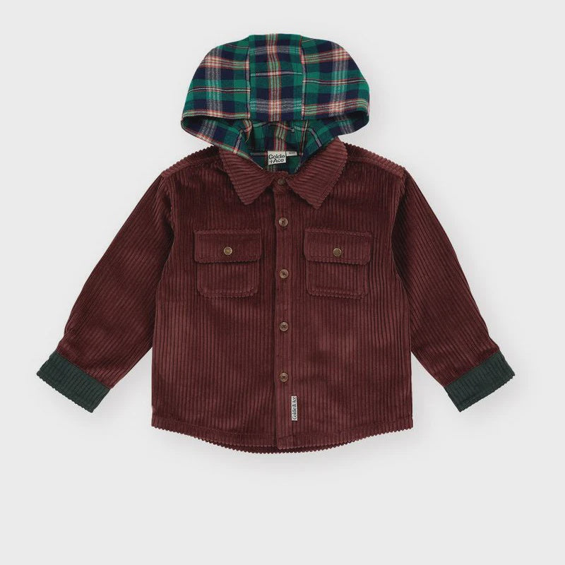 CORDUROY HOODED SHIRT | Goldie + Ace