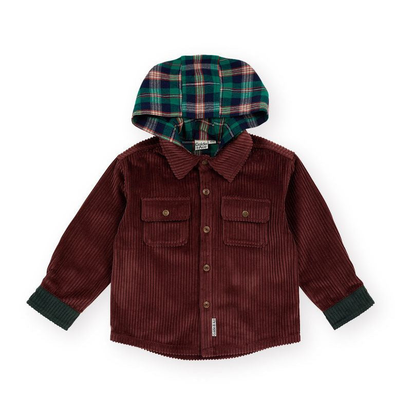 CORDUROY HOODED SHIRT | Goldie + Ace