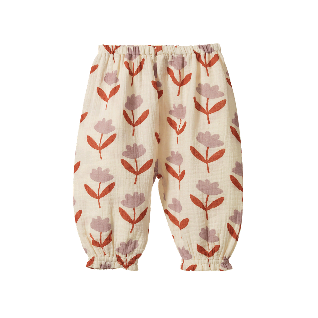 DAPHNE PANTS MUSLIN - Fleurette Print | Nature Baby