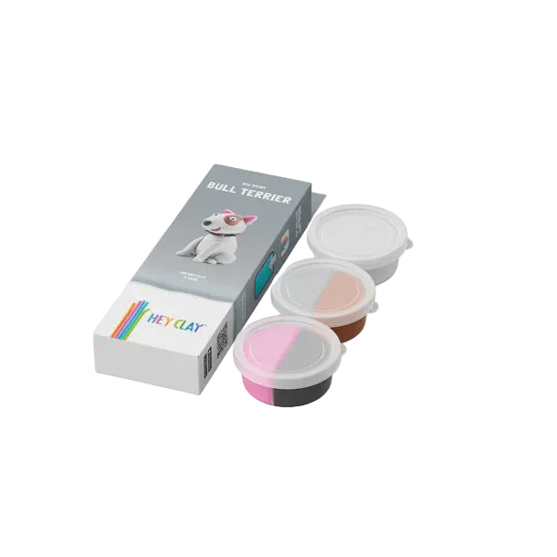 DOG STORY, BULL TERRIER, 3 CANS, 5 COLOUR | Hey Clay