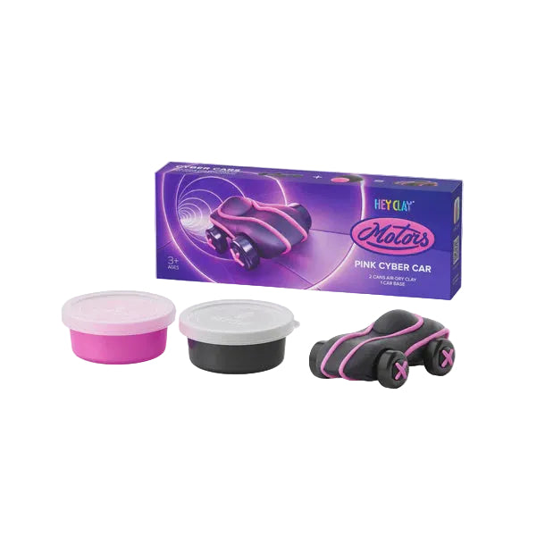CYBER CAR (PINK), 2 cans, 1 car base, insert with stickers | Hey Clay