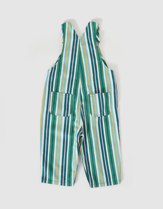 AUSTIN EVERGREEN STRIPE DENIM OVERALLS | Goldie + Ace