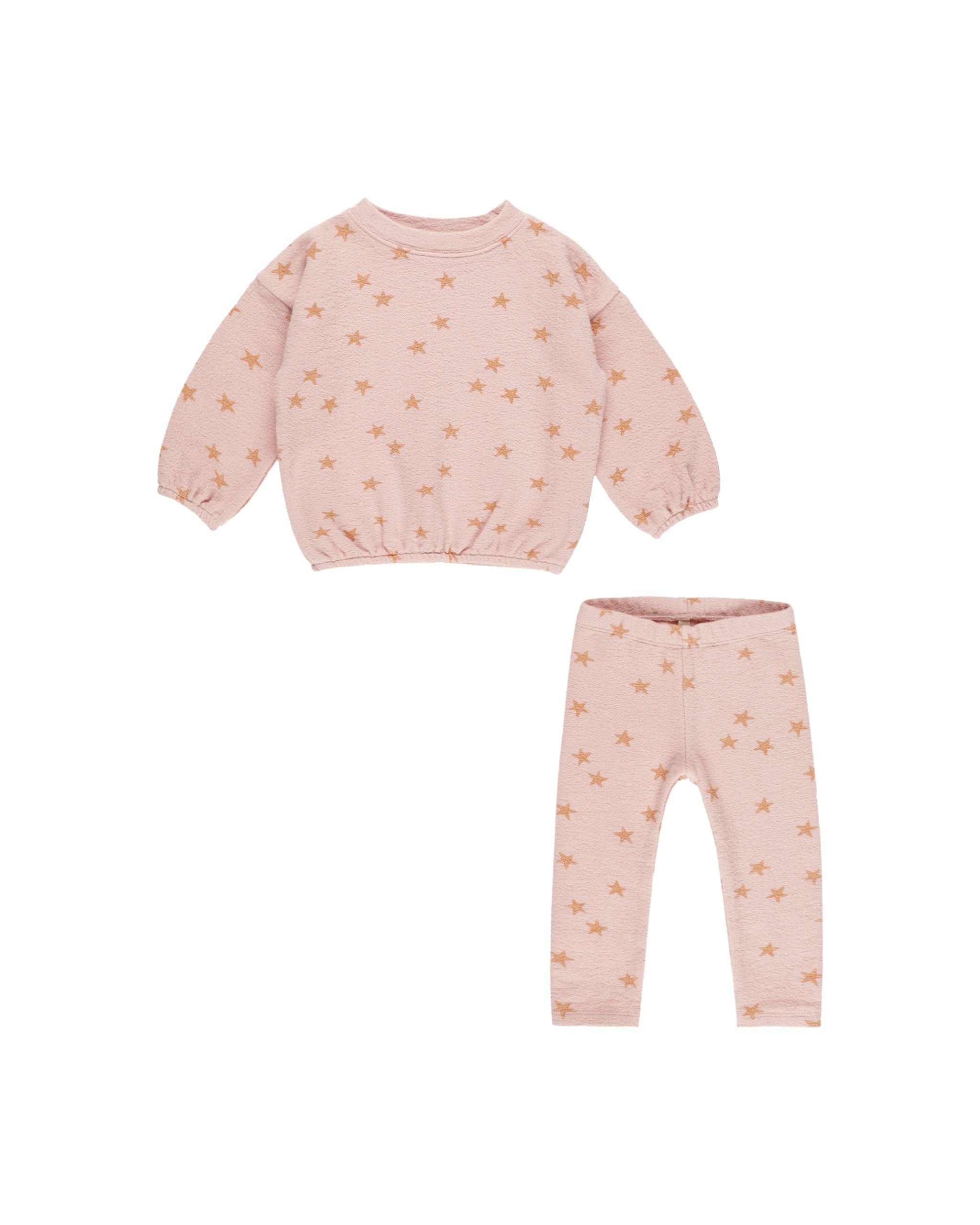 Spongy Knit Set || Starfish - PINK | Rylee + Cru
