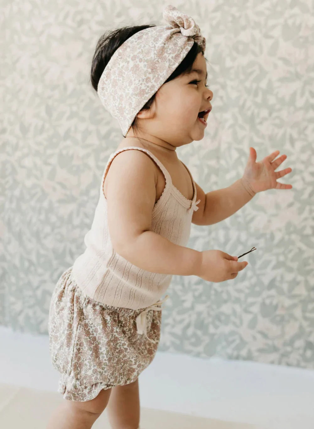 Organic Cotton Frill Bloomer - Chloe Floral Tofu | Jamie Kay