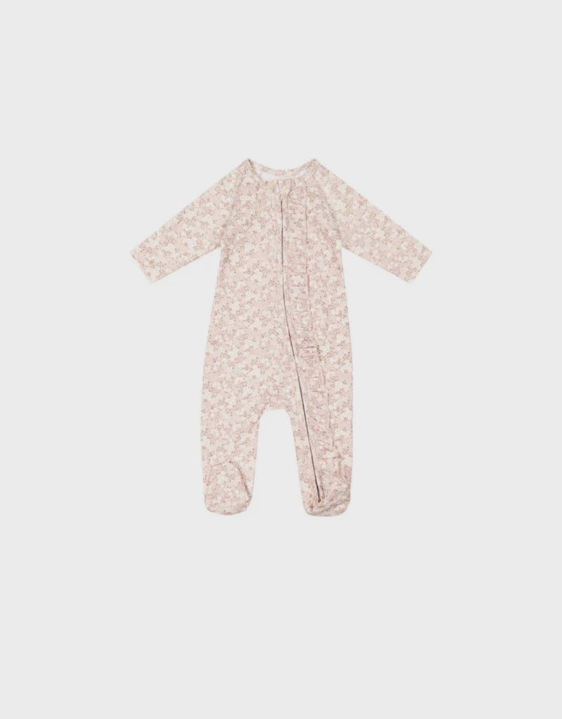 Organic Cotton Maeve Onepiece - Pansy Floral Light | Jamie Kay