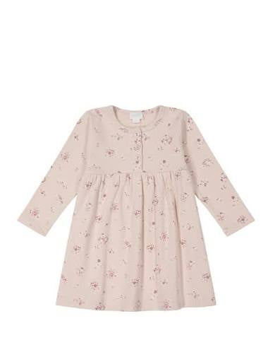 Organic Cotton Fine Rib Bridget Dress - Petite Fleur Soft Peony | Jamie Kay