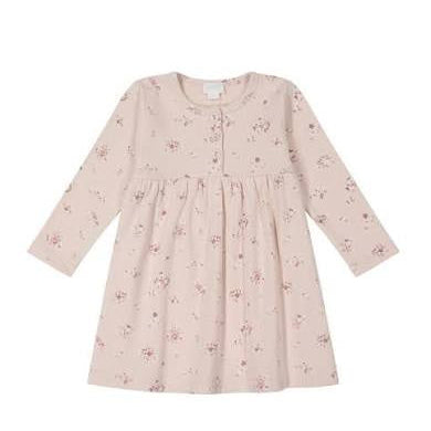 Organic Cotton Fine Rib Bridget Dress - Petite Fleur Soft Peony | Jamie Kay