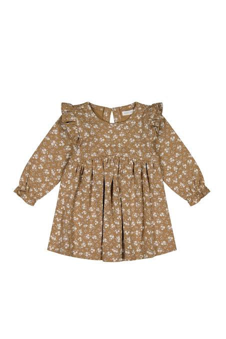 Organic Cotton Frankie Dress - Rosalie Field Caramel | Jamie Kay