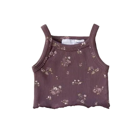 Organic Cotton Rib Bebe Midi Singlet - Petite Fleur | Jamie Kay