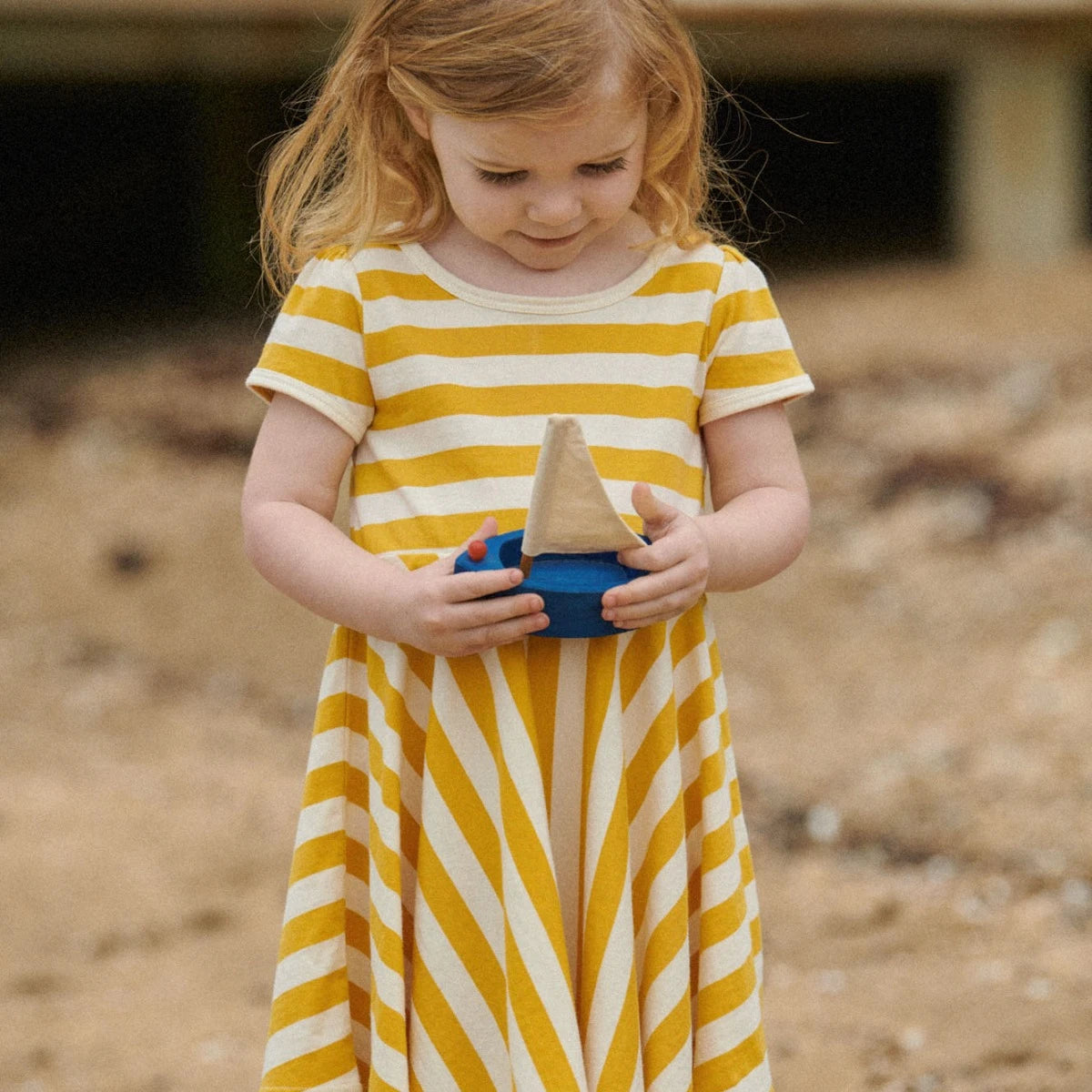 SEASIDE DRESS - Golden Sea Stripe | Nature Baby