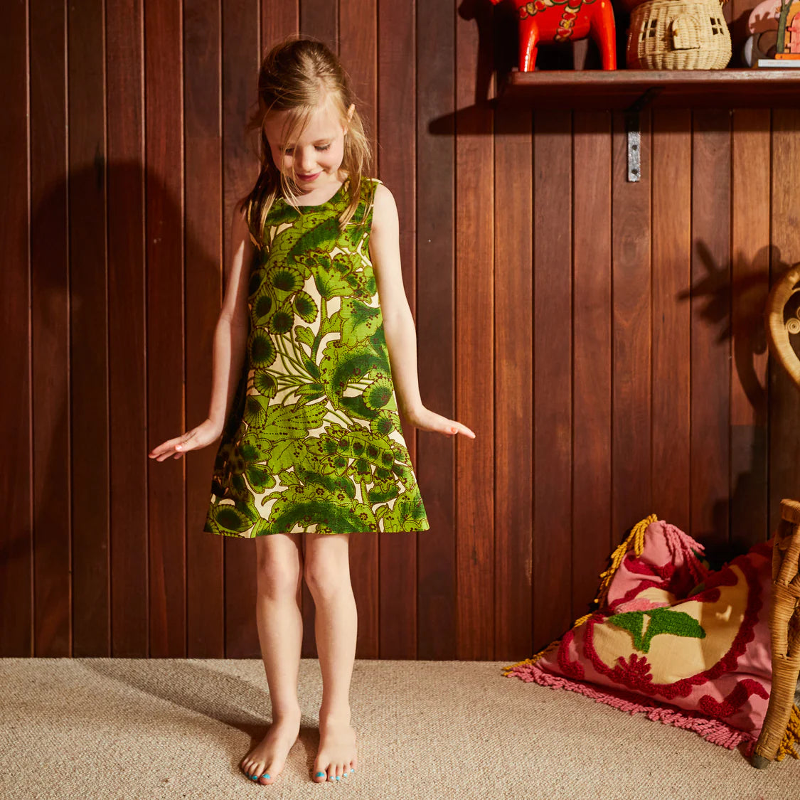 Lucia Kids Shift Dress | Sage x Clare