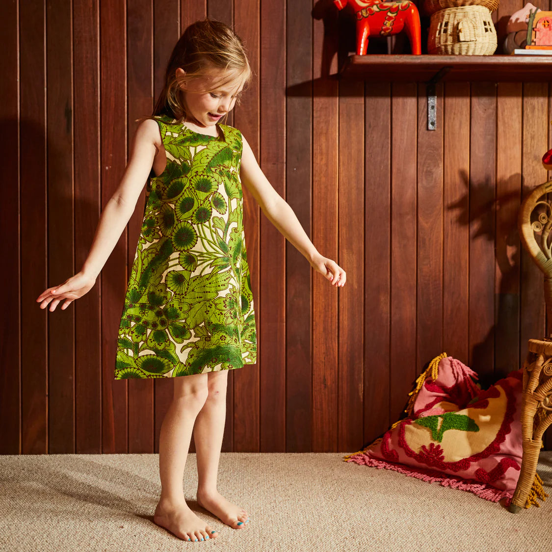 Lucia Kids Shift Dress | Sage x Clare