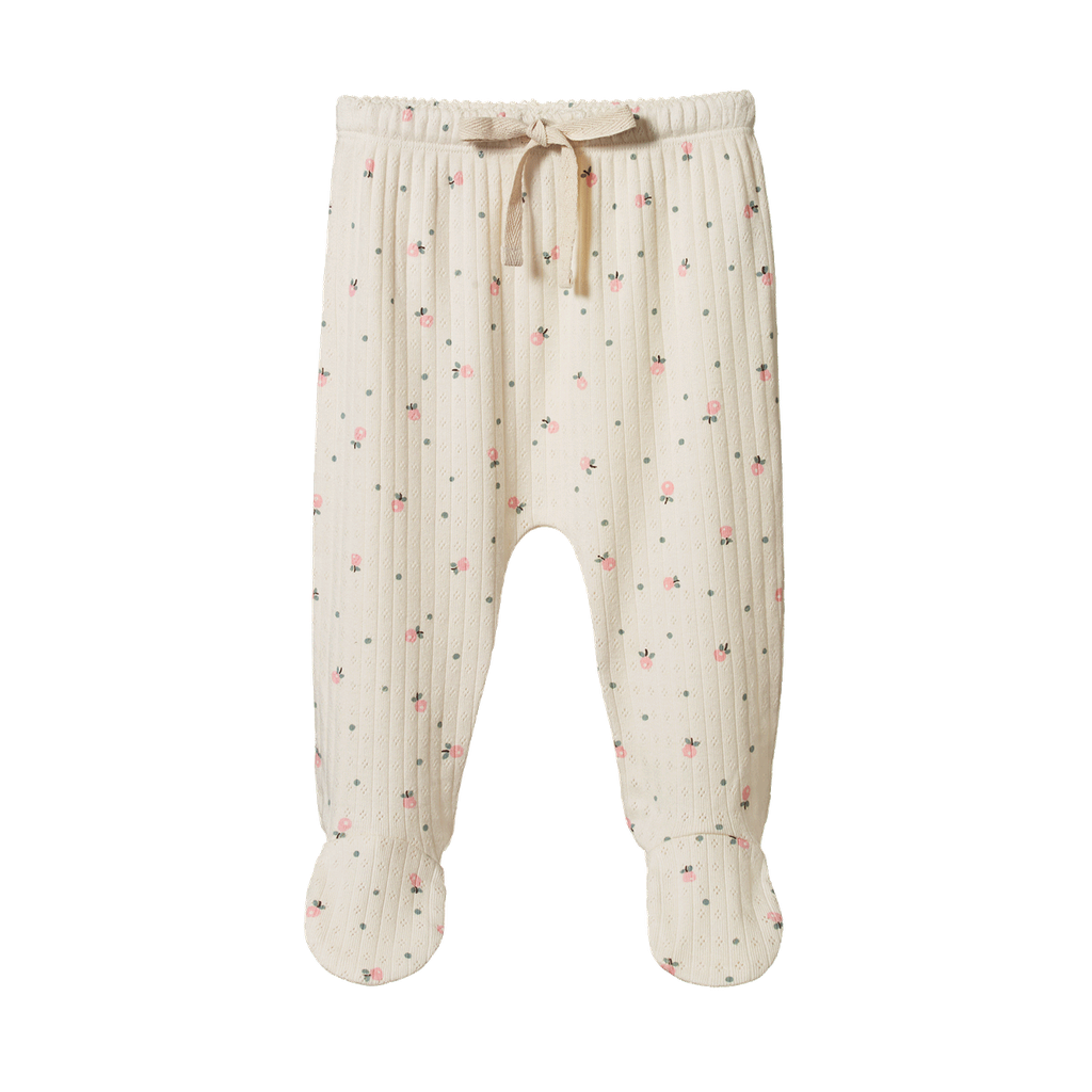 FOOTED ROMPERS POINTELLE - Posey Blossom Print | Nature Baby