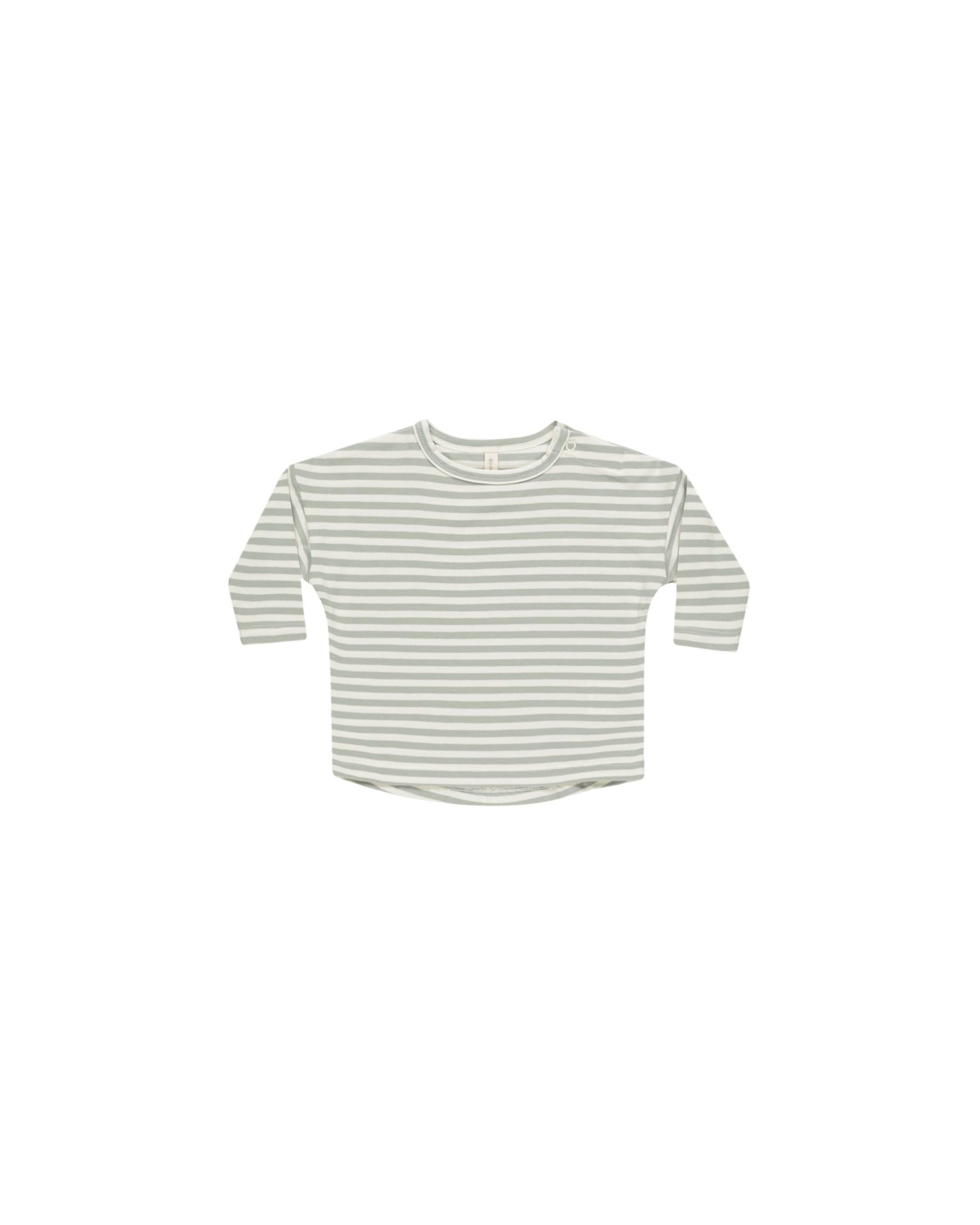 Long Sleeve Tee || Sage Stripe - SAGE | Quincy Mae
